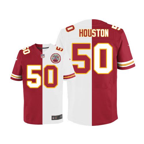 Nike Chiefs #50 Justin Houston Red/White Men's Stitched NFL Elite Split Jersey